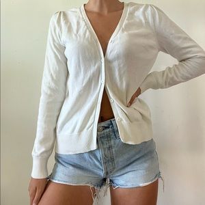 White cardigan